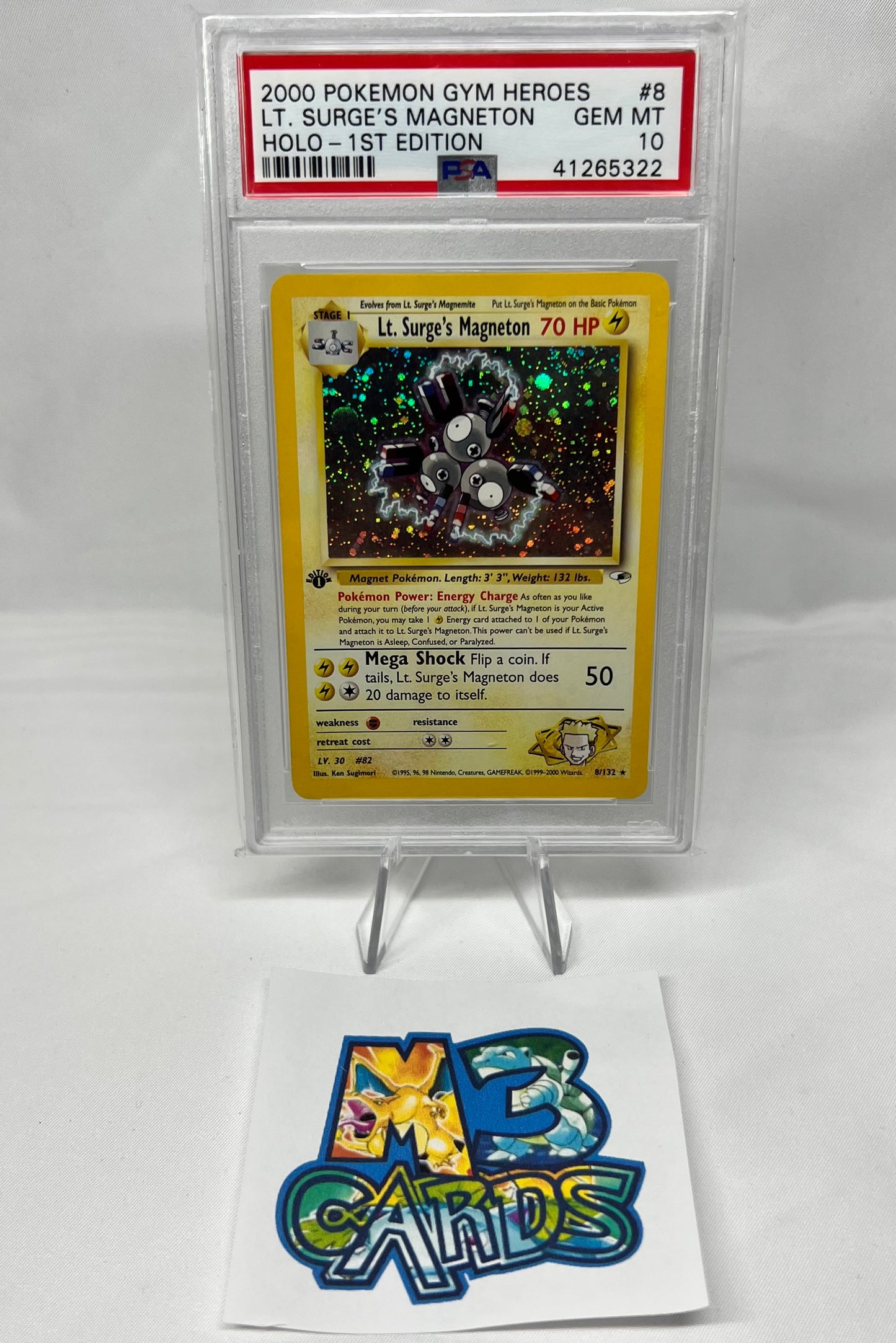 1st Edition LT. Surge's Magneton Holo PSA 10