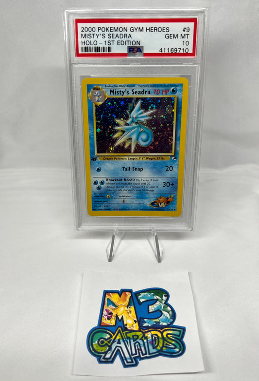 1st Edition Misty's Seadra Holo PSA 10