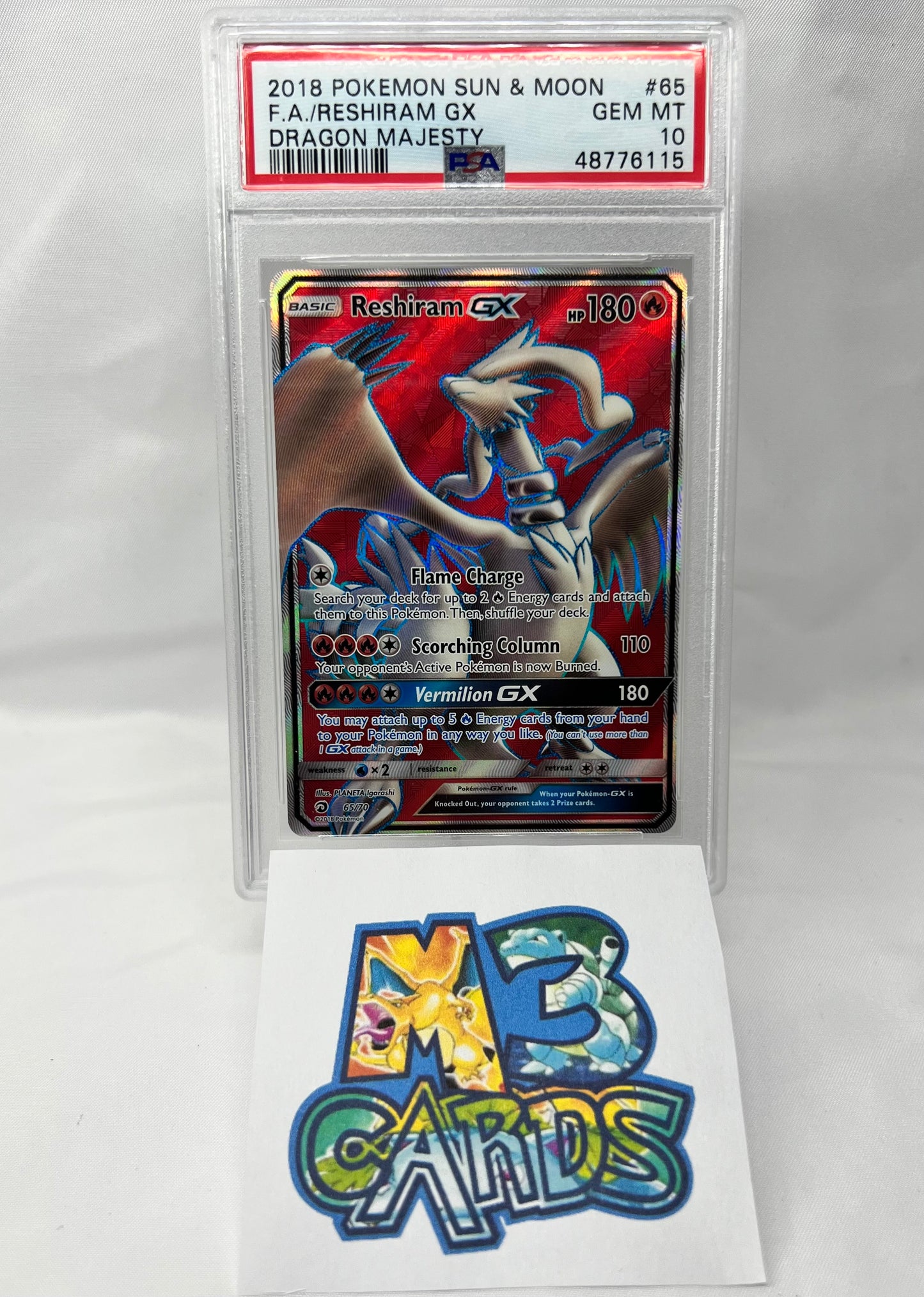 Reshiram GX Full Art PSA 10