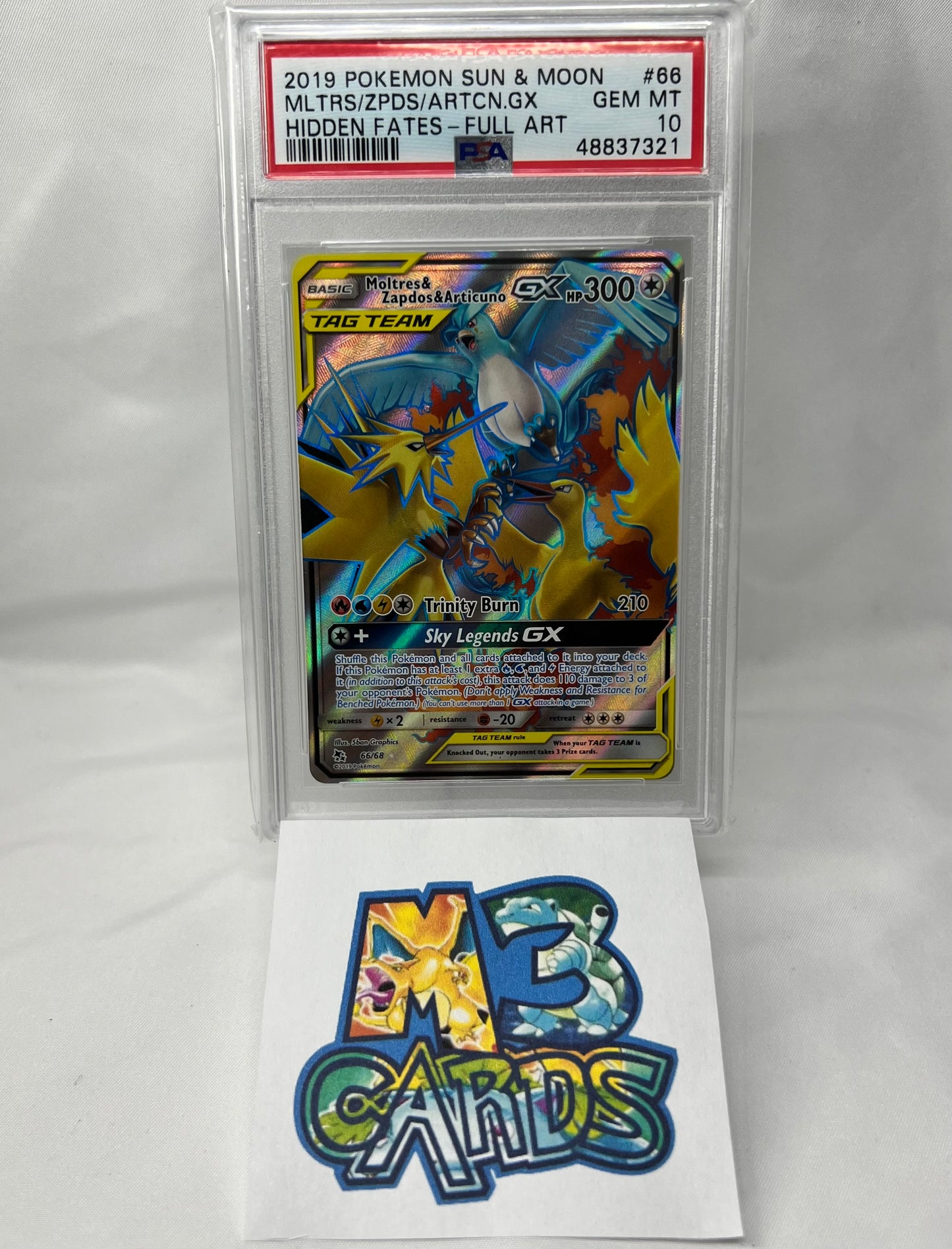 Moltres Zapdos Articuno GX Full Art PSA 10