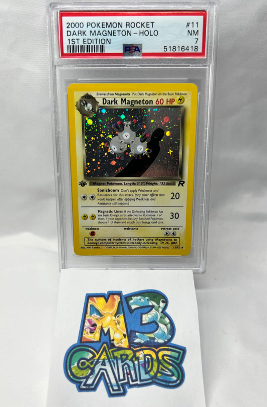 1st Edition Dark Magneton Holo PSA 7